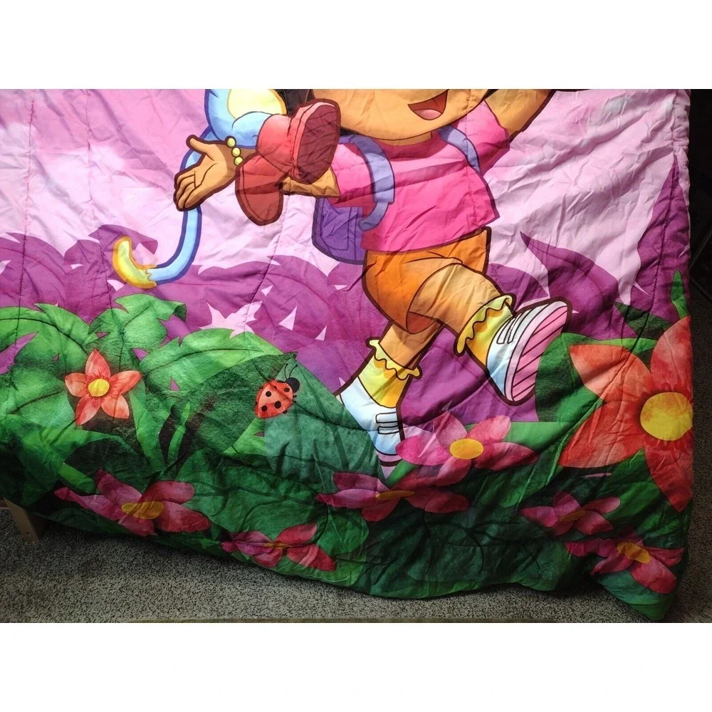 Dora The Explorer Reversible Twin/Full Comforter Bedspread 72x86 VIVID COLORS